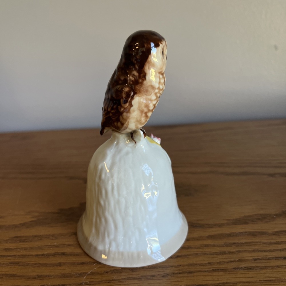 Vintage Price Products Porcelain Bell Owl Rose Made In Taiwan Glossy Finish MCM‎ - Picture 4 of 9